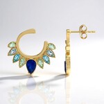 Boucles d'oreilles en argent et Quartz bleu