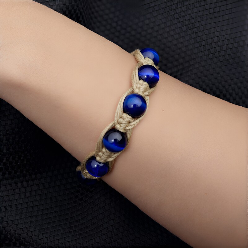 Bracciale con Occhio di Tigre Blu