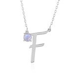 Regenbogen-Mondstein-Silbercollier