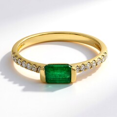 Anello in oro con Smeraldo Zambia AAA