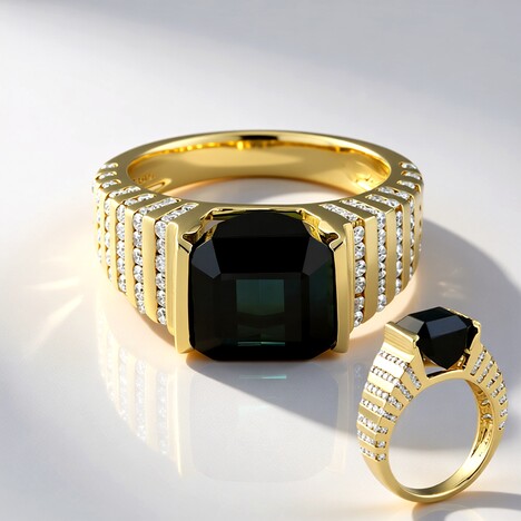 Anello in oro con Indicolite Brasiliana (de Melo)
