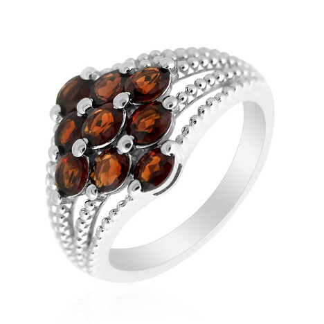 Anillo en plata con Granate de Mozambique