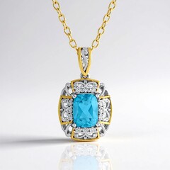 Collier en argent et Topaze bleue de Paraiba (Gems en Vogue)