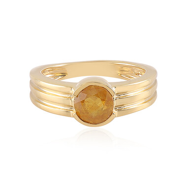 Anello in argento con Zaffiro Giallo del Madagascar