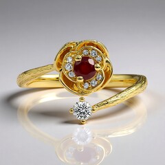 Anello in oro con Rubino Mozambico AAA