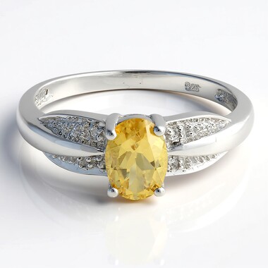 Champagner-Quarz-Silberring
