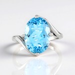 Anello in argento con Topazio Blu Cielo