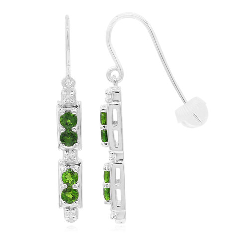 Pendientes en plata con Diópsido de Rusia (Remy Rotenier)