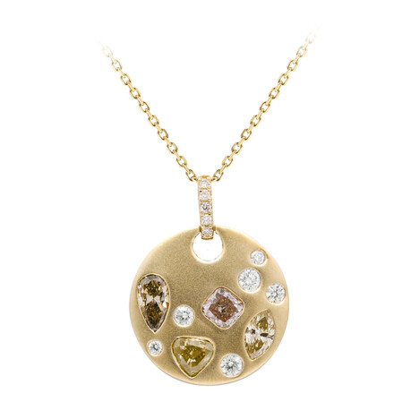 Gouden halsketting met SI Fancy DIiamanten (CIRARI)