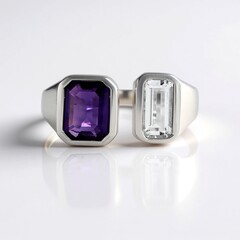 Anello in argento con Ametista Zambiana