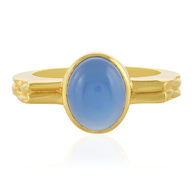 Blauer Chalzedon-Silberring (MONOSONO COLLECTION)