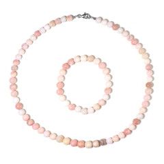 Pinkfarbener Opal-Silberset