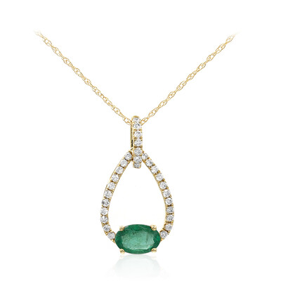 Collana in oro con Smeraldo Zambia AAA