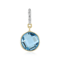 Pendentif en or et Topaze bleu Suisse