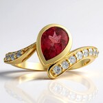 Anillo en oro con Turmalina rosa de Brasil (de Melo Gold)