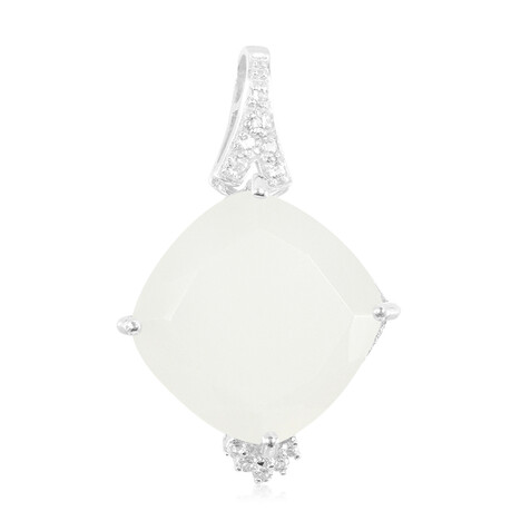Weißer Mondstein-Silberanhänger