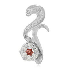 Zilveren hanger met een Padparadscha saffier