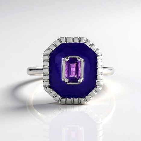 Bague en argent et Améthyste