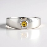 Anello in argento con Zaffiro Ceylon Giallo
