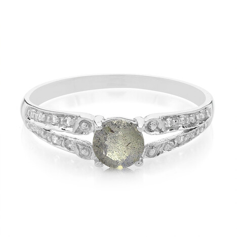 Anillo en plata con Espectrolita