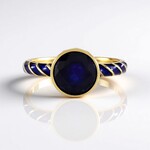 Anello in argento con Zaffiro Blu del Madagascar