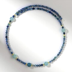 Collana rigida in acciaio con Cianite del Nepal