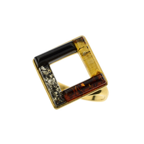 Baltischer Bernstein-Silberring (dagen)