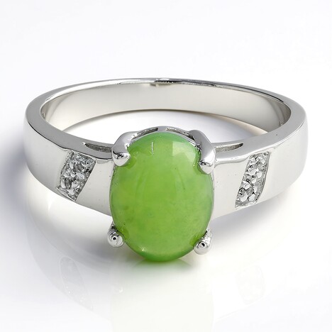 Anello in argento con Crisoprasio Imperiale
