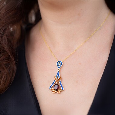Collana in argento con Granato Mozambico