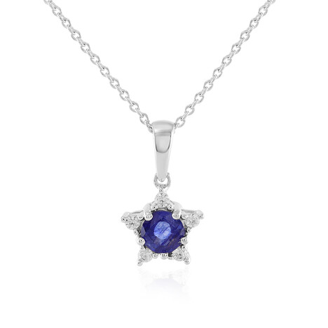 Collana in argento con Zaffiro Blu del Madagascar