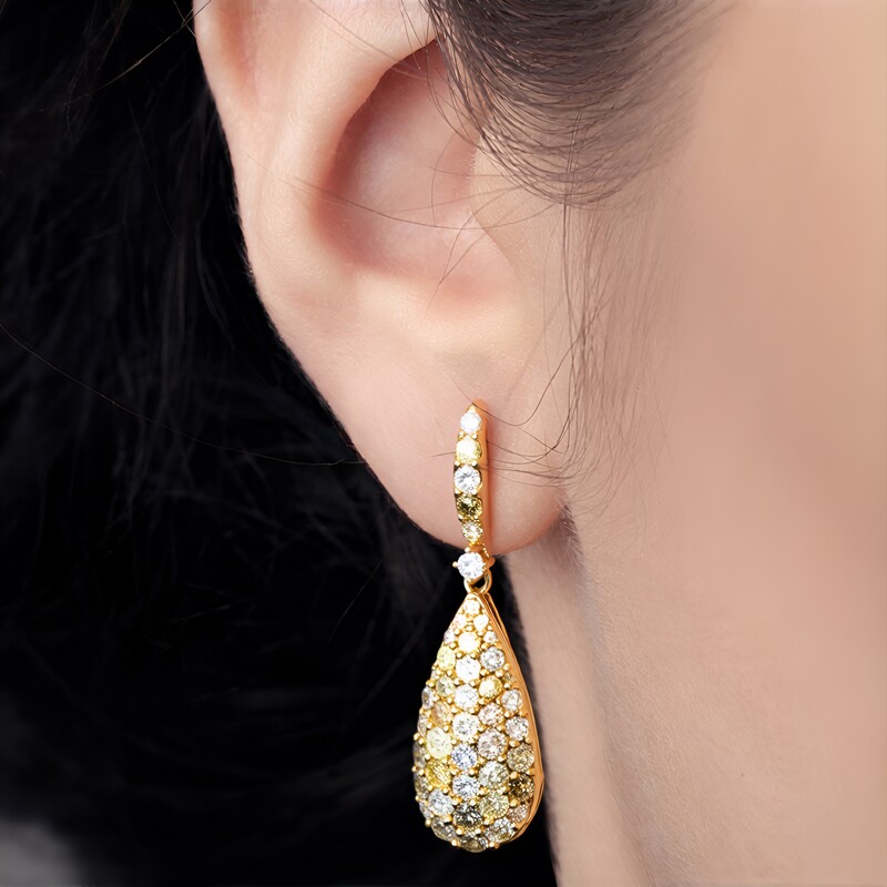 18K SI2 Fancy Diamond Gold Earrings (CIRARI)