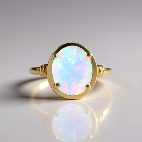 Anello in oro con Opale di Welo
