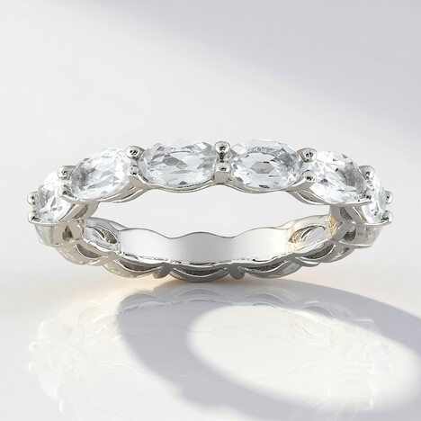 Bague en argent et Topaze blanche