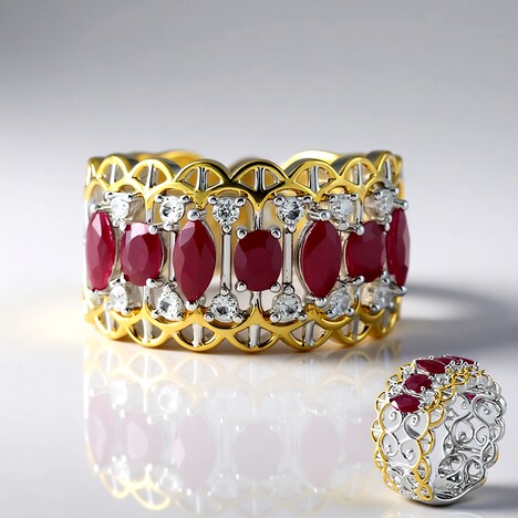 Anello in argento con Rubino della Birmania (Gems en Vogue)