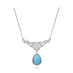 Zilveren halsketting met een larimar