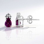 Magenta Garnet Silver Earrings