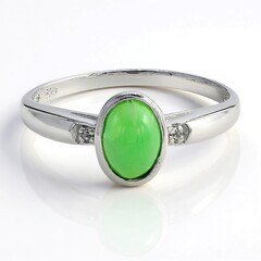 Anello in argento con Crisoprasio Imperiale