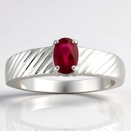 Bague en argent et Rubellite AAA du Brésil