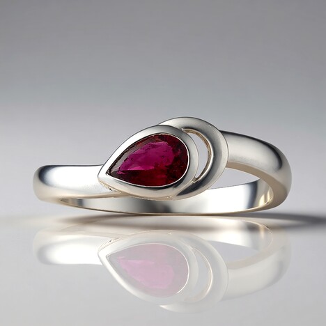 Anello in argento con Rubellite