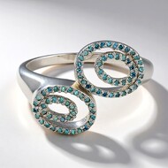 Königsblauer Diamant-Silberring
