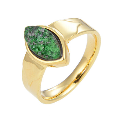 Anello in argento con Uvarovite