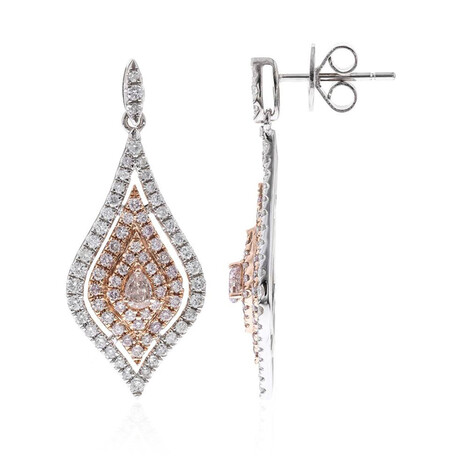 Orecchini in oro con Diamante Rosa I1 (CIRARI)