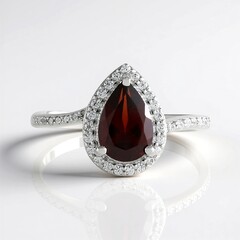 Anello in argento con Granato Mozambico