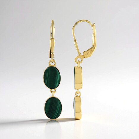 Orecchini in argento con Malachite