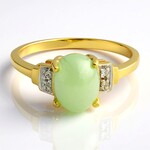 Anello placcato in oro con Crisoprasio Imperiale