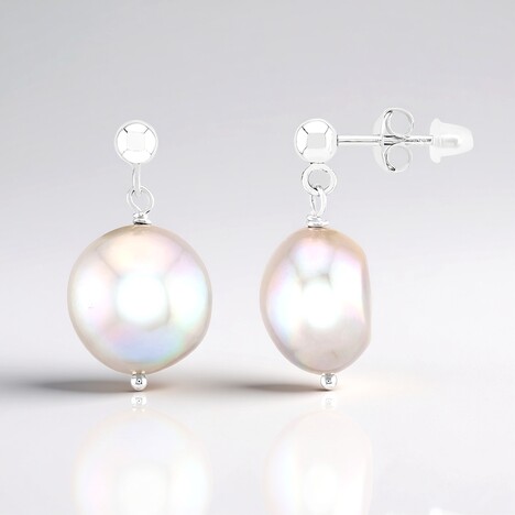 Orecchini in argento con Perla d'Acqua Dolce Argentata (TPC)