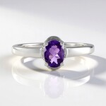 Anello in argento con Ametista Zambiana