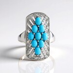 Anello in argento con Turchese Sleeping Beauty (Faszination Türkis)