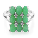 Anillo en plata con Crisoprasa imperial