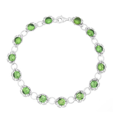 Zilveren armband met Groene Colombiaanse Barnstenen (dagen)